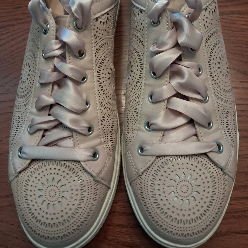 Feminine blush pink sneakers